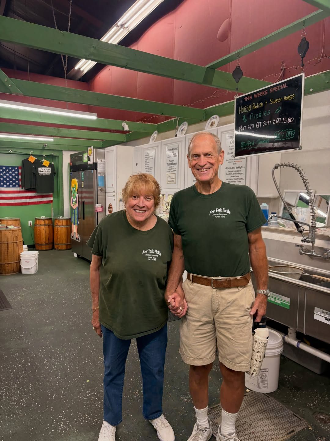 Owners of New York Pickle at their Allentown Farmers Market stand
